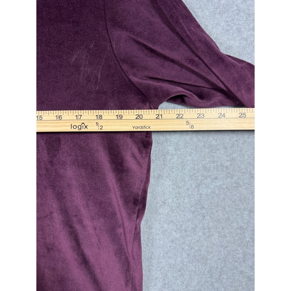 Honeydew Intimates Velvet Velour Sweatshirt Wmns L Plum Purple LS Crewneck - Picture 4 of 9